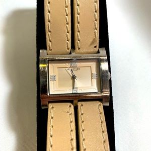 Tan genuine leather strap, water resistant Kenneth Cole watch